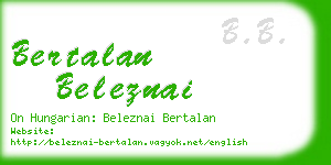 bertalan beleznai business card